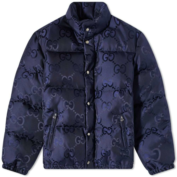 Photo: Gucci Men's Horse Bit Monogram Harrington Jacket in Navy