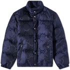 Gucci Men's Horse Bit Monogram Harrington Jacket in Navy