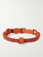 Loro Piana - Scooby Small Woven Cord and Leather Dog Collar - Orange