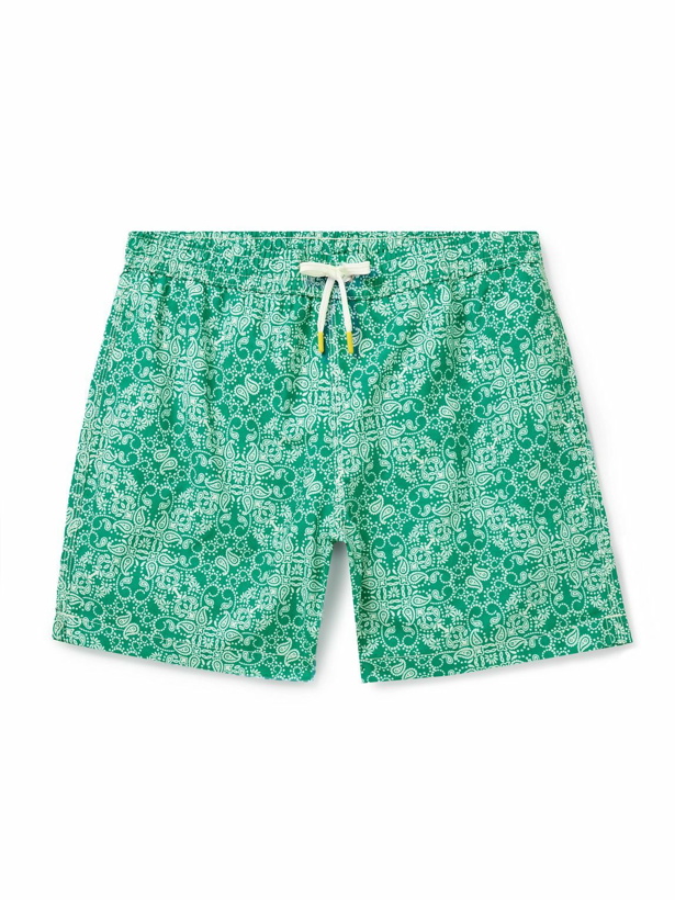 Photo: Hartford - Straight-Leg Mid-Length Paisley-Print Swim Shorts - Green
