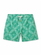 Hartford - Straight-Leg Mid-Length Paisley-Print Swim Shorts - Green