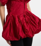 Magda Butrym Gathered cotton-blend taffeta minidress