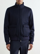 Herno - Virgin Wool-Twill Bomber Jacket - Blue