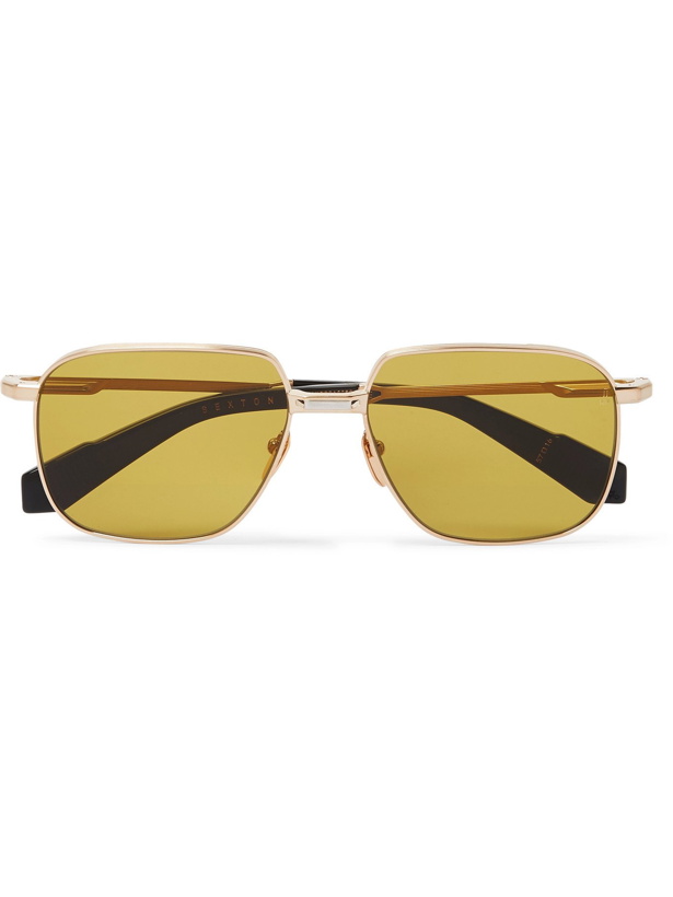 Photo: JACQUES MARIE MAGE - Sexton Square-Frame Gold-Tone Titanium Sunglasses - Gold