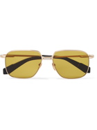 JACQUES MARIE MAGE - Sexton Square-Frame Gold-Tone Titanium Sunglasses - Gold