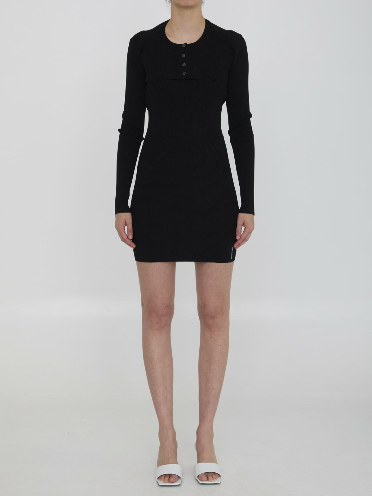 【ALEXANDER WANG】Twin-set dress with cropped cardigan Alexander Wang Cropped Cardigan With Cami Mini Dress Twin