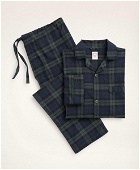 Brooks Brothers Men's Cotton Flannel Black Watch Pajamas | Navy/Green