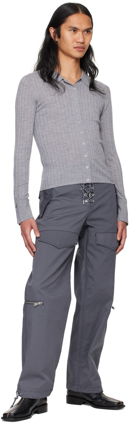Dion Lee Gray Button Polo