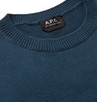 A.P.C. - Cotton Sweater - Men - Petrol