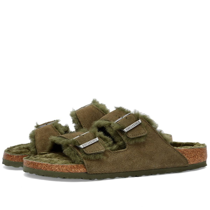 Photo: Birkenstock Arizona Shearling in Thyme Suede