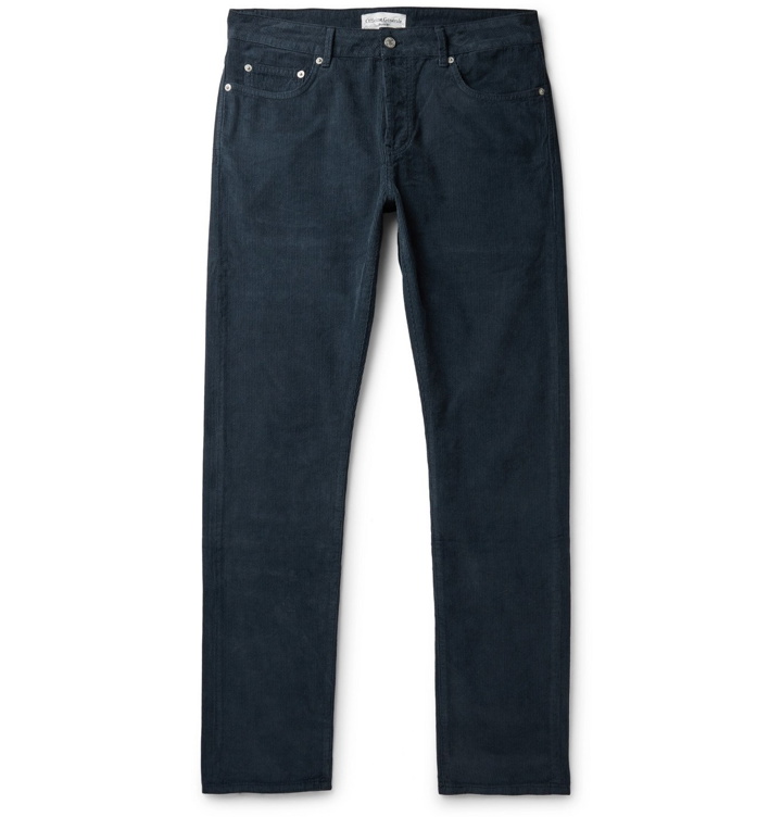 Photo: OFFICINE GÉNÉRALE - Kurt Slim-Fit Pigment-Dyed Cotton-Corduroy Trousers - Blue