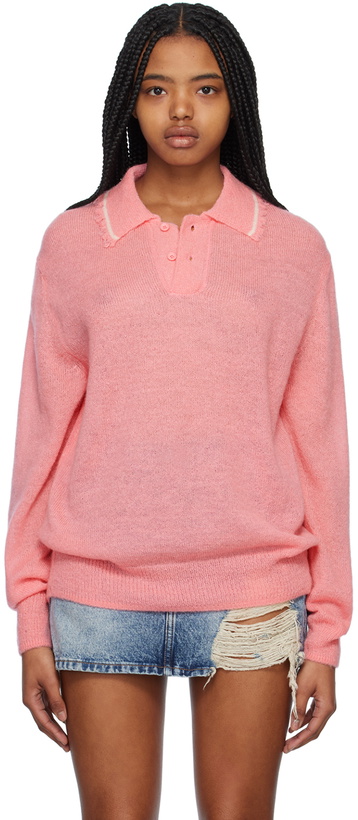 Photo: We11done Pink Destroyed Polo