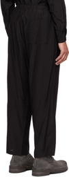 YOKE Black Weather Cloth Easy Trousers
