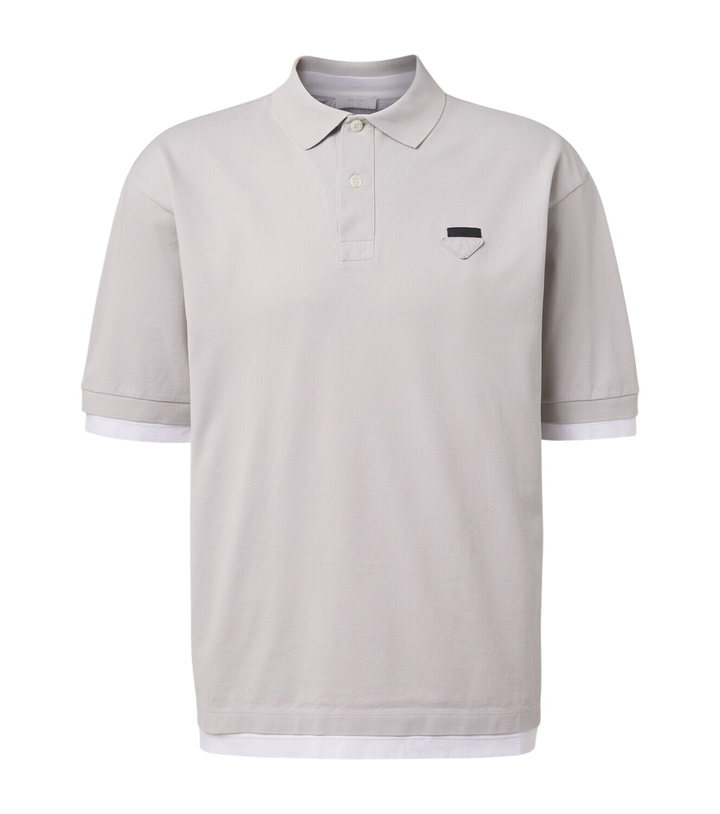 Photo: Prada Layered cotton piqué polo shirt