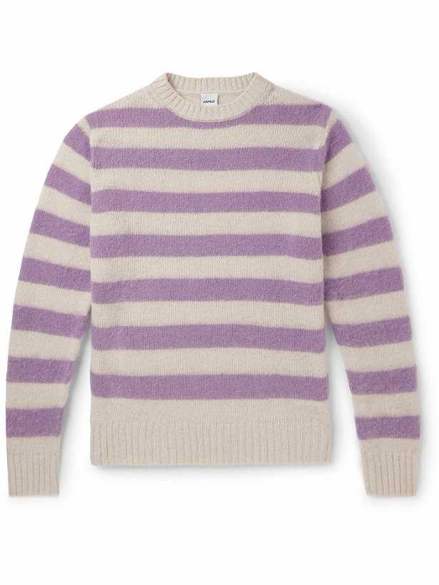 Photo: Aspesi - Striped Brushed Wool Sweater - Purple