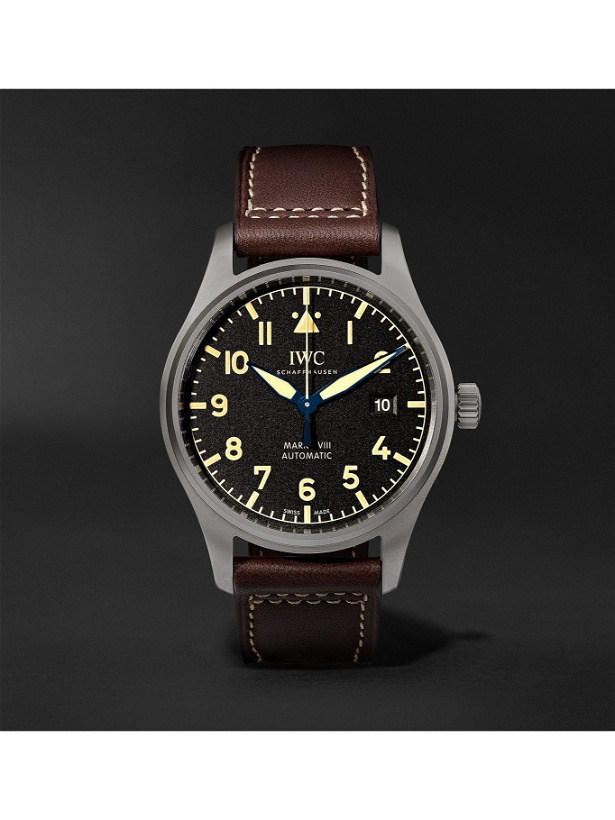 Photo: IWC Schaffhausen - Pilot's Mark XVIII Heritage Automatic 40mm Titanium and Leather Watch, Ref. No. IW327006