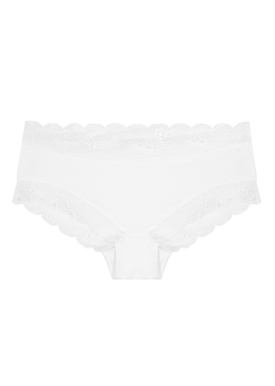 Hanro White Lace-trimmed Briefs