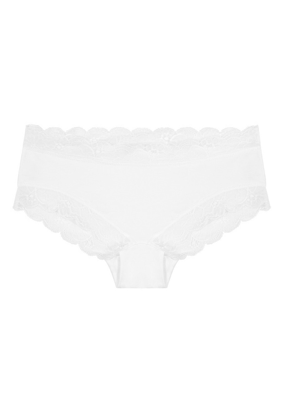 Photo: Hanro White Lace-trimmed Briefs