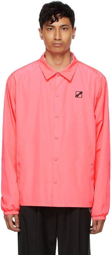 Photo: We11done Pink Logo Basic Windbreaker Jacket