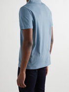Loro Piana - Logo-Embroidered Cotton-Piqué Polo Shirt - Blue