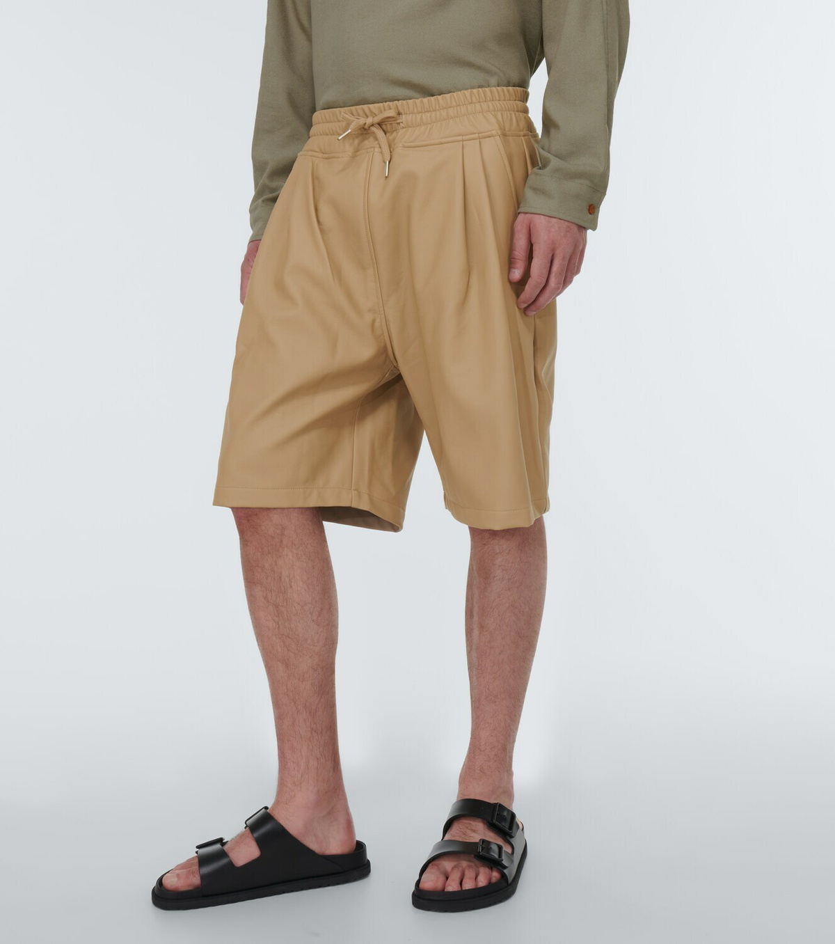 The Frankie Shop Faux leather track shorts