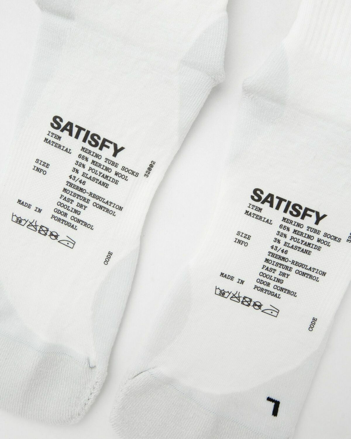 Satisfy Running Merino Nylon Tube Socks White Men