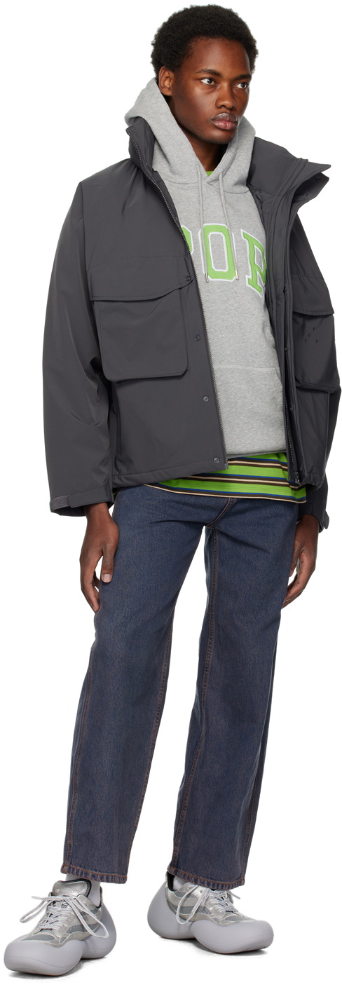 Pop Trading Company Gray Shell Jacket Pop Trading Company