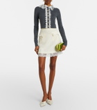 Self-Portrait Lace-trimmed wool cardigan