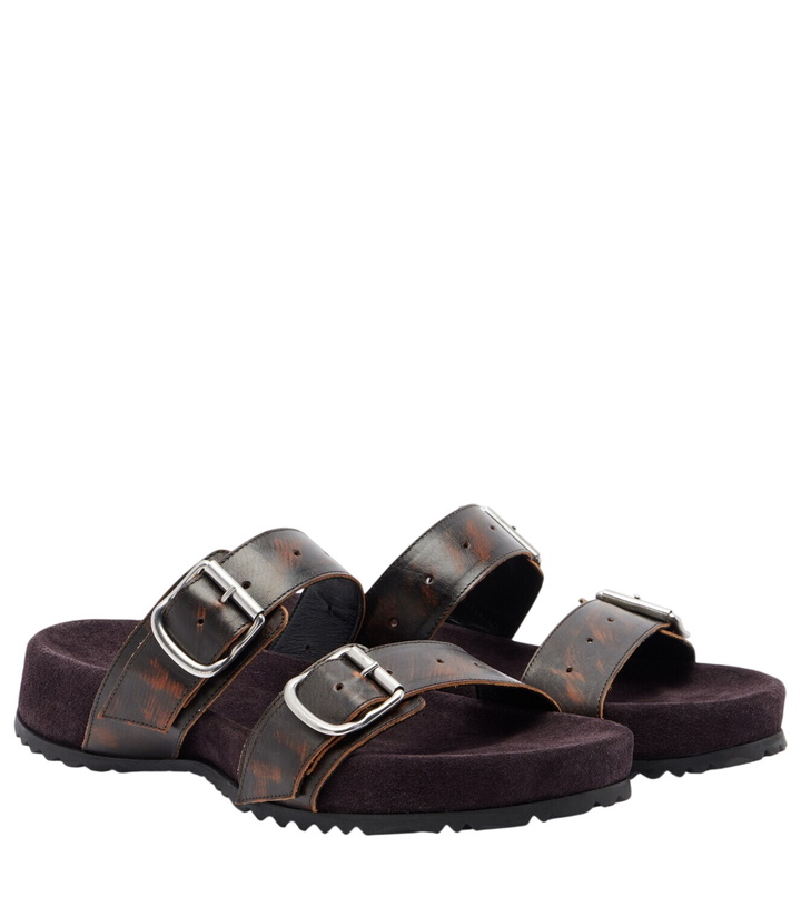 Photo: Dries Van Noten Leather and suede slides