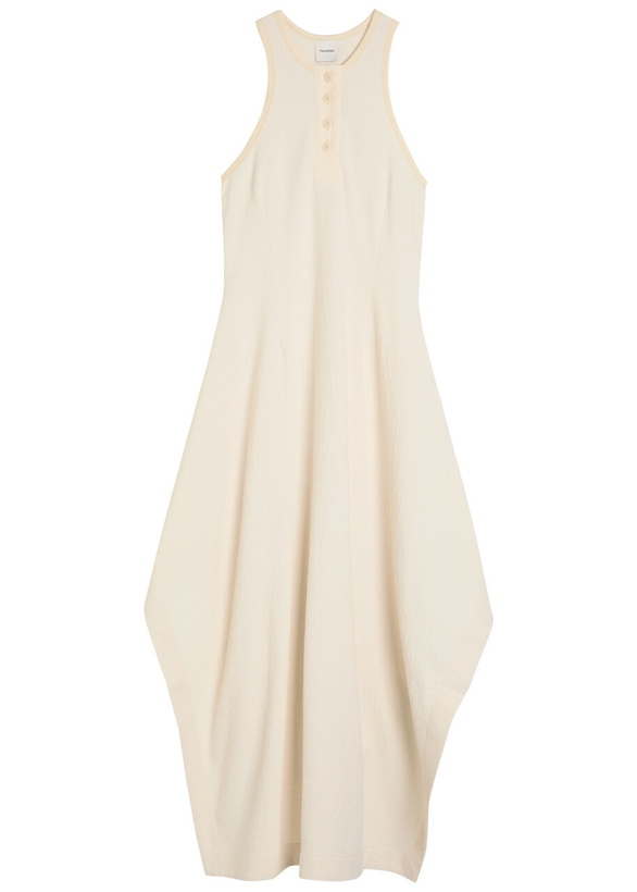 Photo: Nanushka Thoose Draped Crepe Maxi Dress Cream