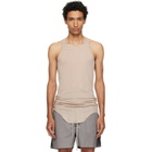 Rick Owens Taupe Tower Basic Rib Tank Top