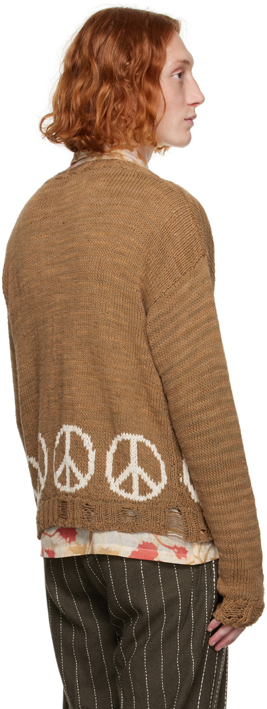 Karu Research Brown Distressed Cardigan