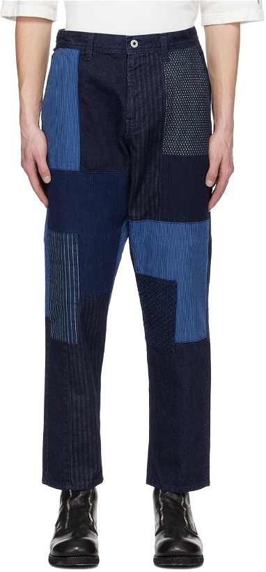 Photo: FDMTL Indigo Patchwork Jeans