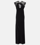 Ferragamo Lace-trimmed silk gown