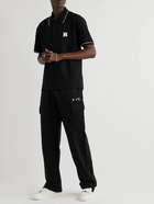 AMIRI - Logo-Embroidered Cotton-Piqué Polo Shirt - Black