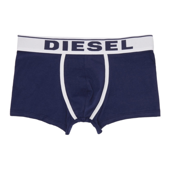 Photo: Diesel Three-Pack White and Blue Fresh and Bright Boxer Briefs