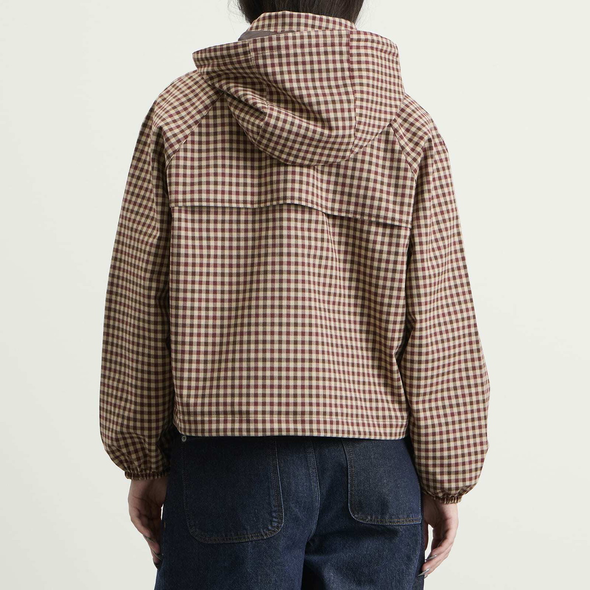 Barbour Women's Audrey Showerproof Jacket in Cranberry/Brown Gingham