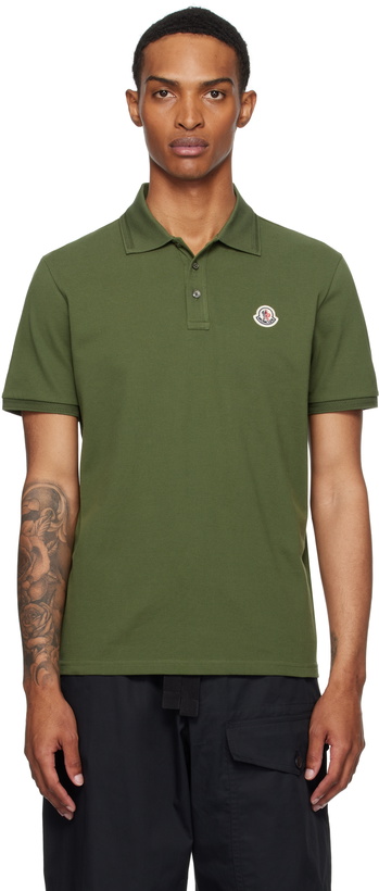 Photo: Moncler Green Logo Patch Cotton Piquet Polo