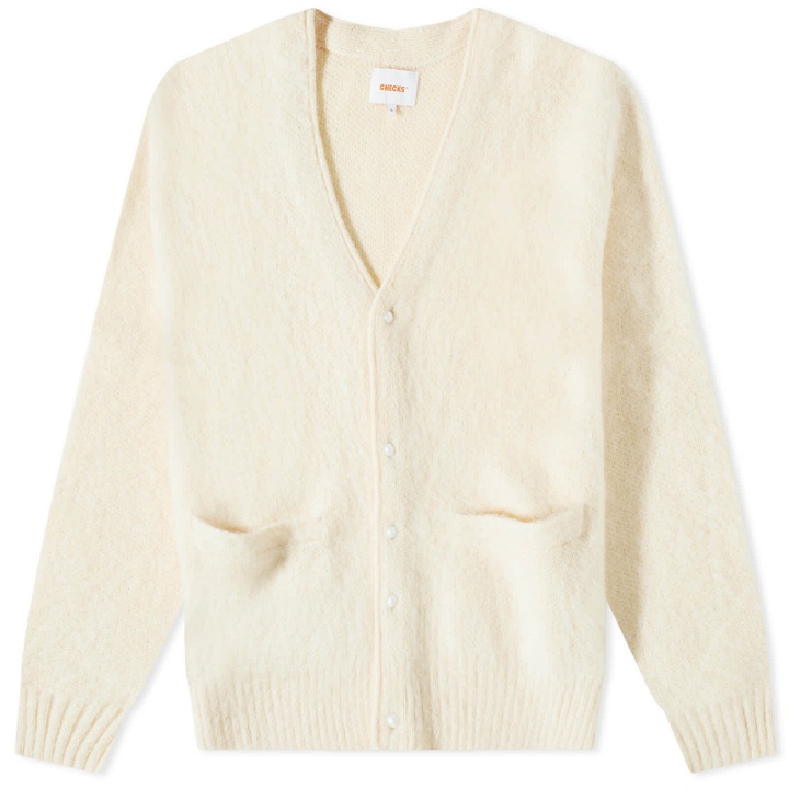Photo: Checks Downtown Men's Solid Mohair Cardigan in Cream
