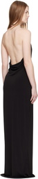 Coperni Black Logo Necklace Maxi Dress
