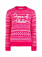 MC2 Saint Barth Woman Crewneck Soft Sweater With Fair Isle Print And Queen Of Chalet Embroidery