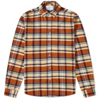 Portuguese Flannel Men's Fall Palette Check Button Down Shirt in Ecru/Brown/Navy