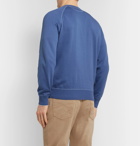 Brunello Cucinelli - Contrast-Tipped Cotton-Jersey Sweatshirt - Blue
