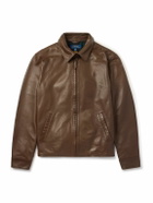 Polo Ralph Lauren - Maxwell Logo-Embroidered Leather Jacket - Brown