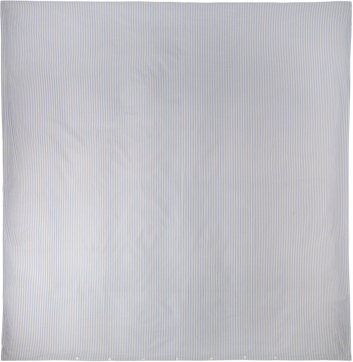 Tekla White & Blue Percale Duvet Cover, Queen