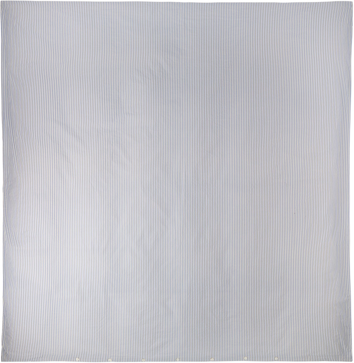 Photo: Tekla White & Blue Percale Duvet Cover, Queen