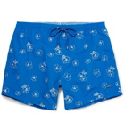 Hugo Boss - Slim-Fit Mid-Length Embroidered Swim Shorts - Blue