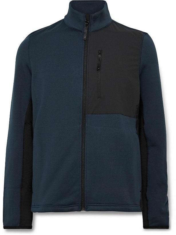 Photo: Aztech Mountain - Slim-Fit Panelled Stretch-Jersey and Ripstop Zip-Up Ski Base Layer - Blue