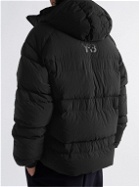 Y-3 - Quilted Shell Hooded Down Jacket - Black