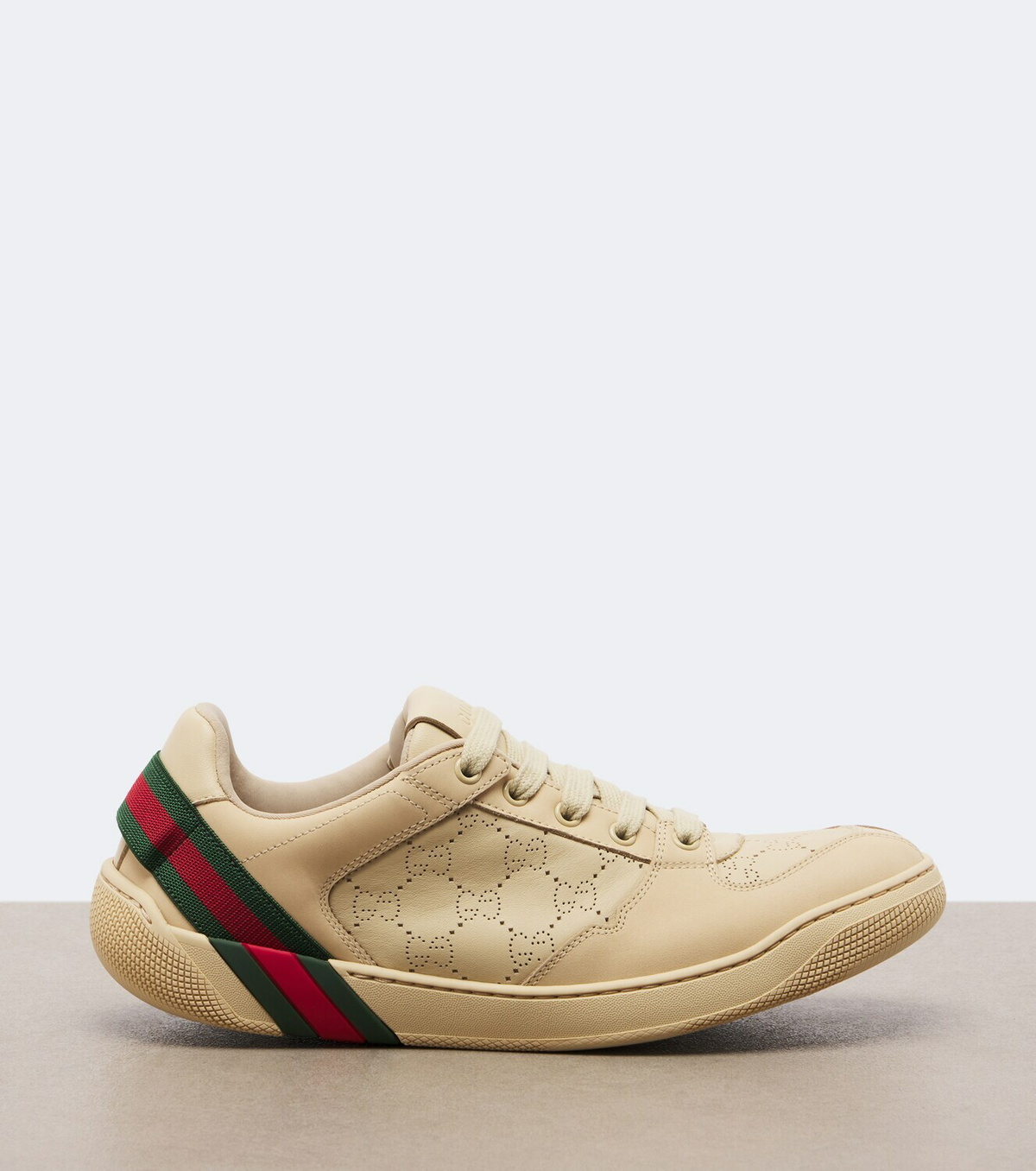 Gucci Screener GG Web Stripe leather sneakers